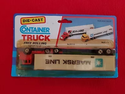 MAERSK Container Truck Die Cast Metal Hong Kong New On Card Packaging Error RARE • $24.99