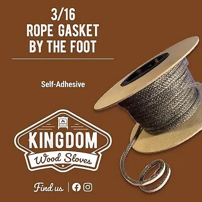 By The Foot- 3/16in  SELF ADHESIVE Wood Stove Rope Glass Gasket-$5 FLATRATE SHIP • $2.50