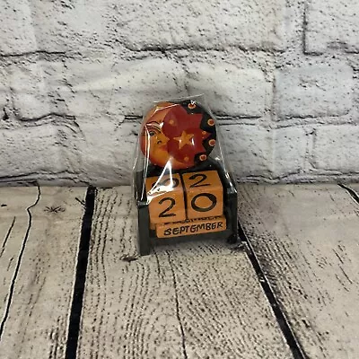 £5 • Buy 10cm Brown Moon Vintage Style Wooden Perpetual Eternal Calendar Blocks Day