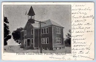 1911 Pittsville Maryland Md Central School To Salisbury C Hearne Postcard • $29.95