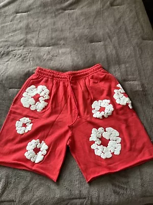 Red Denim Tear Shorts 🔥 Free Shipping Size M And Large • $100