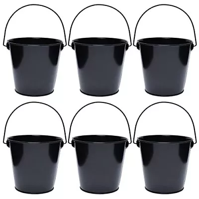 Metal Buckets With Handle 6 Pack 4.3 Inch Small Iron Pail Easter Bucketpencil Ho • $21.57