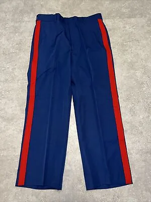 USMC Marine Corps Dress Blues Men 31R Hemmed Blood Stripe NCO Wool Trousers K-63 • $39.99