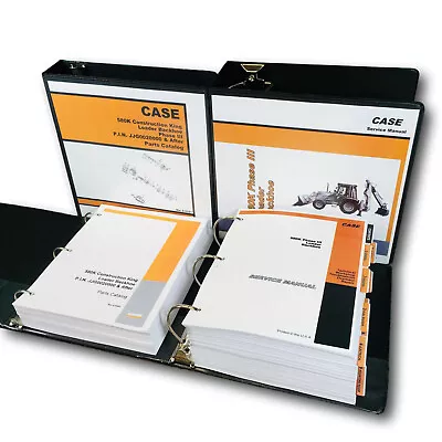 $148.97 • Buy Case 580K Phase Iii 3 Loader Backhoe Service Shop Manual Parts Catalog Set Book