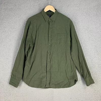 J Crew Shirt Mens Large Brushed Twill Classic Fit Forest Green • $17.97