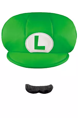 Brand New Super Mario Brothers Luigi Child Hat And Moustache Accessory • $12.40