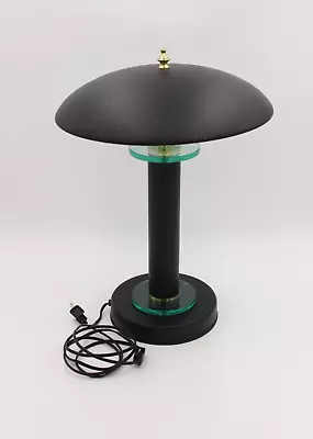 Vintage MCM 80s Black Metal  18” Mushroom Dome Atomic Flying Saucer UFO • $47.99