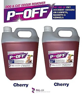 £22.99 • Buy 2 X 5L P-OFF Fragranced Kennel/Cattery Cleaner Deodoriser - Cherry
