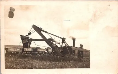 RPPC Postcard Steam Shovel Train Cars Railroad Construction C.1907-1914    12287 • $39.95