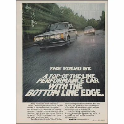 1980 Volvo GT: Top Of The Line Performance Car Vintage Print Ad • $6.75