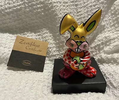 Romero Britto: Original Porcelain Sculpture  ORANGE RABBIT  New Gift Box $215 • $107.50