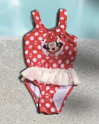 Disney Baby Minnie Mouse One Piece Polka Dot Swimsuit 24 Months • $4