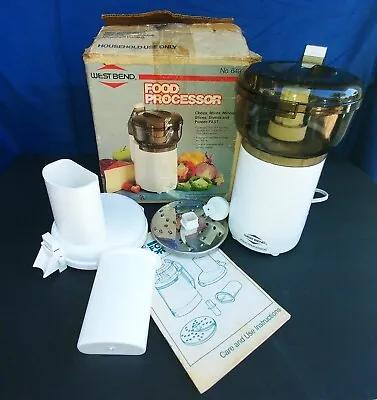 $32.90 • Buy Vintage West Bend Small Food Processor No. 6491 Clean Working See Photo Crack 