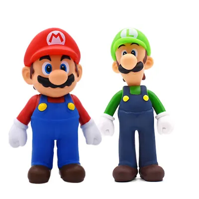 5  Super Mario Bros Green Red Mario PVC Figure Toys Collection Model Kids Gifts • £5.99