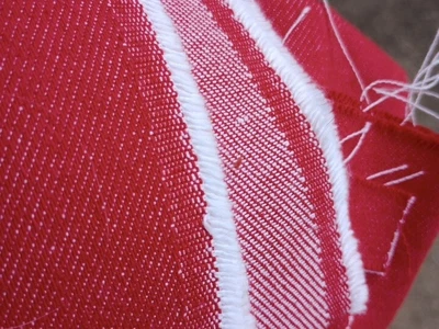 $16.20 • Buy Vintage Fabric Denim Red Cotton  Remnant Chambray Material Cloth Doll 