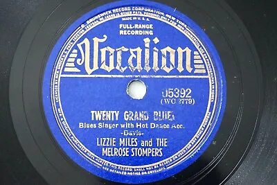 $20 • Buy Lizzie Miles Twenty Grand Blues & Strangers Blues 78RPM Vocalion 05392