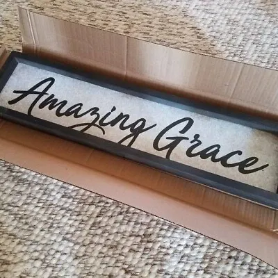 Amazing Grace P Graham Dunn Galvanized Look Sign  32.5  X 7.75  Large • $25