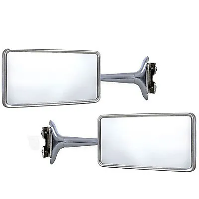 Rectangle Long Arm Peep Glass Mirror Outside Side Rear View Door Hot Rod Pair • $36.95