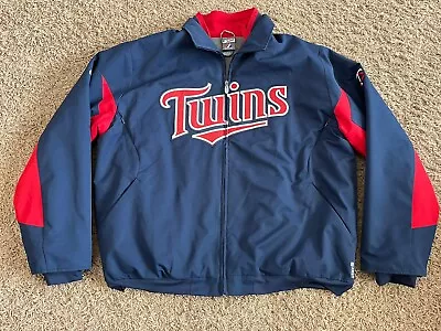 Majestic Therma Base MLB Minnesota Twins Jacket XL Full Zip Spellout Dugout • $41.99