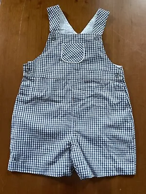 Marie Chantal (Portugal) NWOT Grey Gingham Cotton Lined Short Overall-24Mos • $45