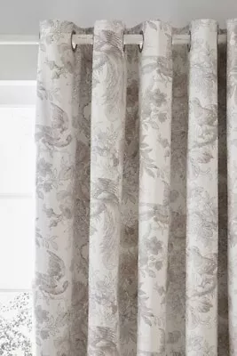 PAIR OF CURTAINS Laura Ashley Birtle Blackout Eyelet DOVE GREY W167 D 137CM • £48.90