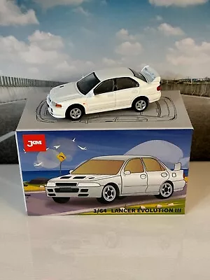 JKM Mitsubishi Lancer Evolution III Diecast Model 1/64 Scale NEW WHITE • $14.95