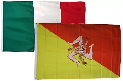 2x3 2'x3' Wholesale Combo Italy Italian & Sicily 2 Flags Flag 100D • $13.88