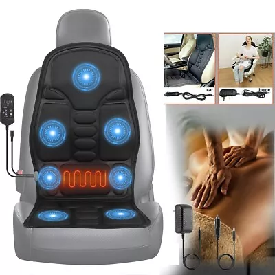 8 Mode Massage Seat Cushion Electric Shiatsu Heated Back Neck Massager Chair Pad • $26.55