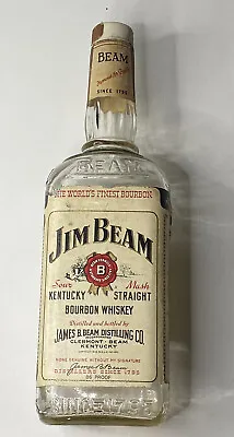 Vintage Jim Beam Bourbon Whiskey Bottle 4/5 Quart Embossed Hard To Find • $5.50