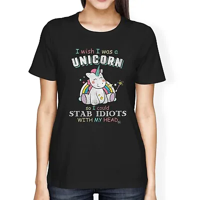 1Tee Womens Loose Fit I Wish I Was A Unicorn So I Could My Head T-Shirt • £7.99