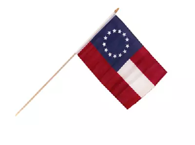 12x18 12 X18  First National CSA Stars And Bars 13 Star Stick Flag Wood Staff • $15.76