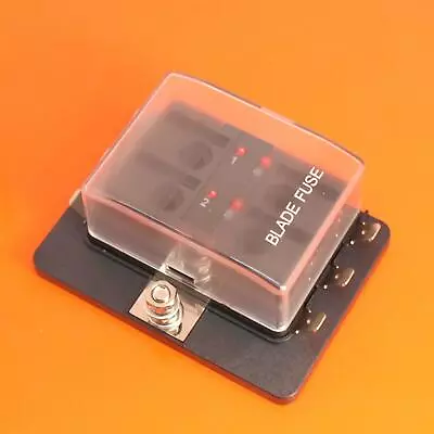 £8.89 • Buy 6 Way LED Fuse Box Holder For Standard Blade Fuses With Warning Light 12V 24V