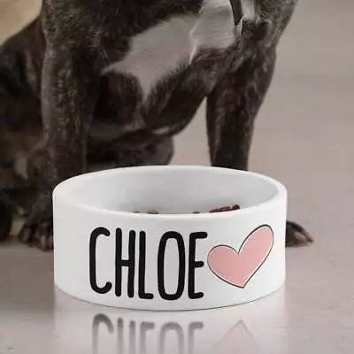 Personalised Pet Bowl - Custom Name Colour Font Select Picture Cat Dog Rabbit  • £12.99