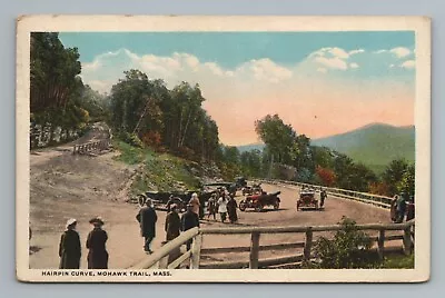 Hairpin Curve Mohawk Trail Massachusetts Vintage Postcard • $3.62