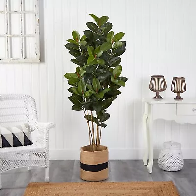 66” Artificial Oak Tree With Boho Cotton Basket UV (Indoor/Outdoor). Retail $275 • $159