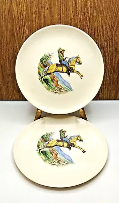 2 Vtg 1950s Roy Rogers His Horse Trigger Many Happy Trails Dinner Plates 9.25  • $34.95