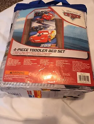 Disney Pixar Cars 4 Piece Toddler Bedding Set Lightning McQueen NEW • $50