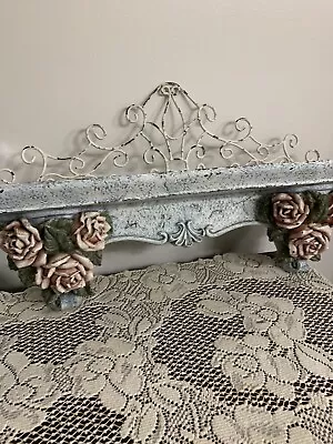 Resin & Metal Victorian Rose French Cottage Decorative Wall Mounted Shelf • £43.43