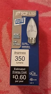 TCP 5 Watt - 2700k Medium (E26) Base - Dim LED Torpedo Lamp Bulb- LED5E26B1127K • $9.99