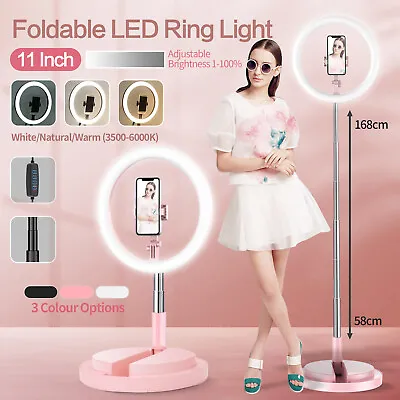 ACA 11  LED Ring Light Stand Tripod Makeup Selfie Lamp Lighting Photo Video Stud • $29.34