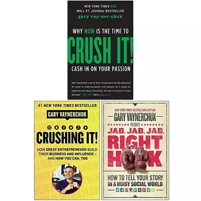 $55.17 • Buy Gary Vaynerchuk Collection 3 Books Set Crush It, Crushing It, Jab Jab Jab Right