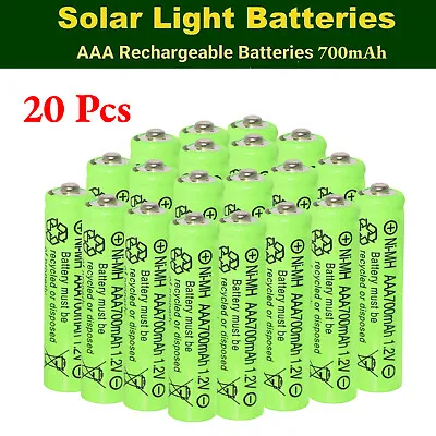 20Pcs AAA Batteries Rechargeable 1.2V 700mAh Ni-MH For Garden Solar Light US • $12.79