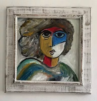 Original Mid Century Modernist Abstract Style Figurative Oil On Board Painting • £0.99