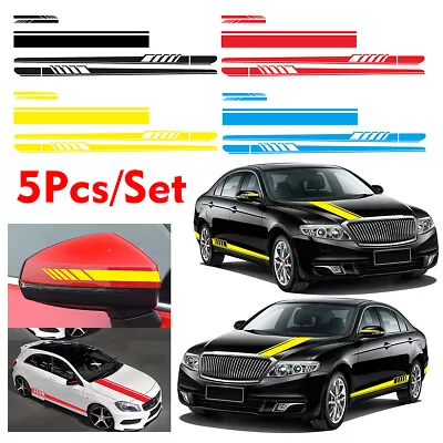 5PCS Long Stripe Decal Stickers Graphics Car Racing Side Body Mirror Vinyl • $17