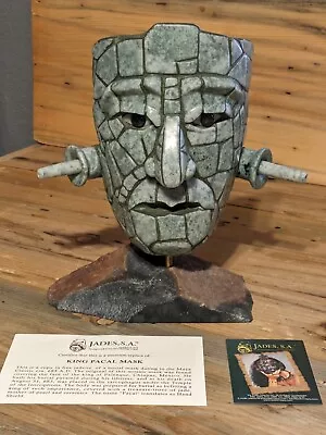 Mayan Guatemalan Jadeite Death Mask Museum Replica Jades S.A. Pakal Pacal • $450