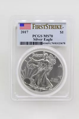 2017 U.S. S$1 Silver Eagle First Strike PCGS MS70 (10081950-1) • $50