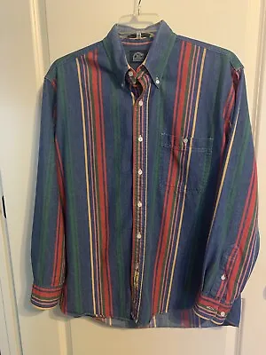 $15.99 • Buy Men’s BD Baggies Large Button Down Long Sleeved Striped Shirt