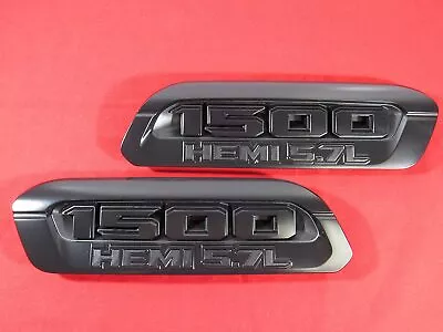 2x OEM HEAVY DUTY Emblem Left Right Side Fit RAM 1500 RAM1500 Black Hood Badges • $78.14