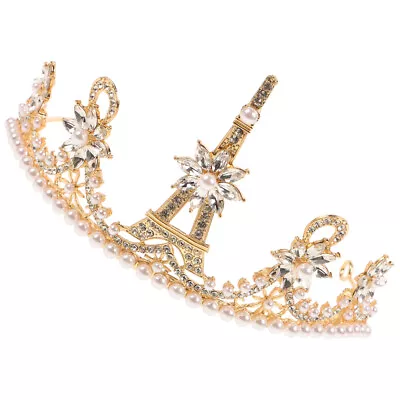 Golden Vintage Tiara Crown For Bridal Wedding Prom Hair Accessories • $13.99