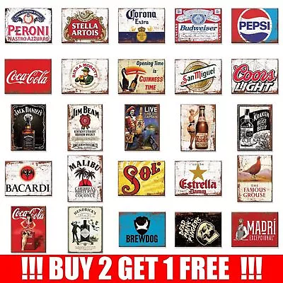 Metal Signs Vintage Retro Beer Alcohol Bar Man Cave Garage Shed Poster Tin Sign • £3.95